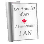 Abonnement d'1 an aux Annales d'Ars (Canada)